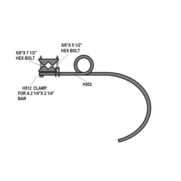 Coil Shank Clamp For The 2-1/4" Diamond Tool Bar x 1" H501 & H502 Shanks - Image 2