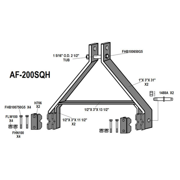 Cat 2 A-Frame, Also Will Fit A Narrow Cat 3 Quick Hitch - Image 2